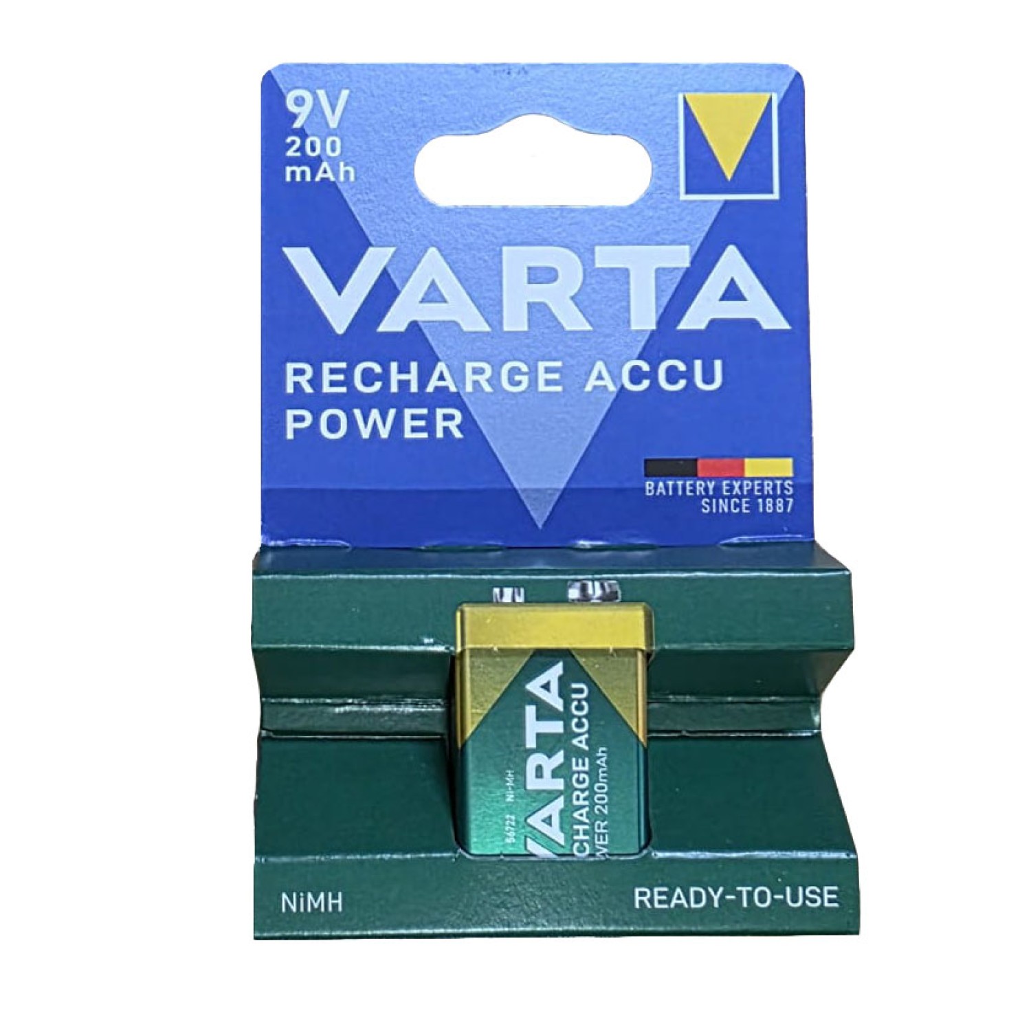 Varta 9V 200 mAh NiMH Pil  56722 HR9 - Şarjlı Pil - Şarj Edilebilir Pil (Şarjlı Kare Pil)