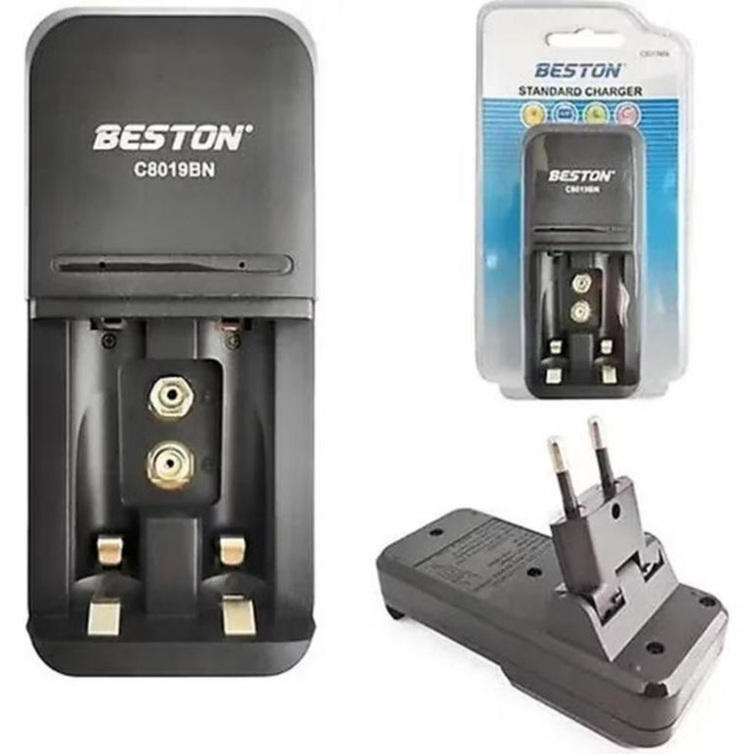 AA - AAA - 9V  Pil Şarj Cihazı (220V) - 3'lü Pil Yuvası 