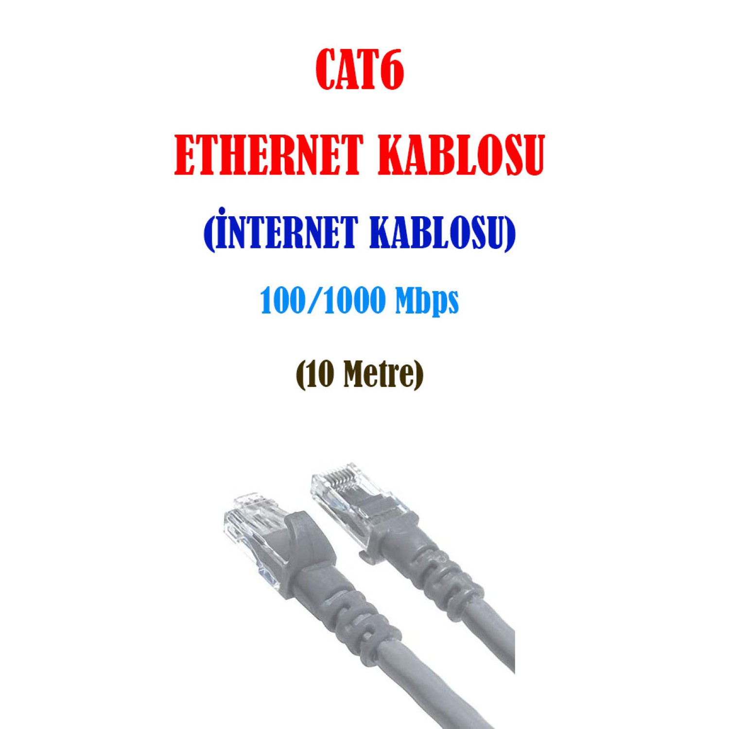 CAT6 Ethernet Kablosu - İnternet Kablosu - 100-1000Mbps 10 Metre