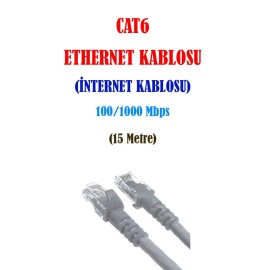 TeknoGöz CAT6 Ethernet Kablosu - İnternet Kablosu - 100-1000Mbps 15 Metre
