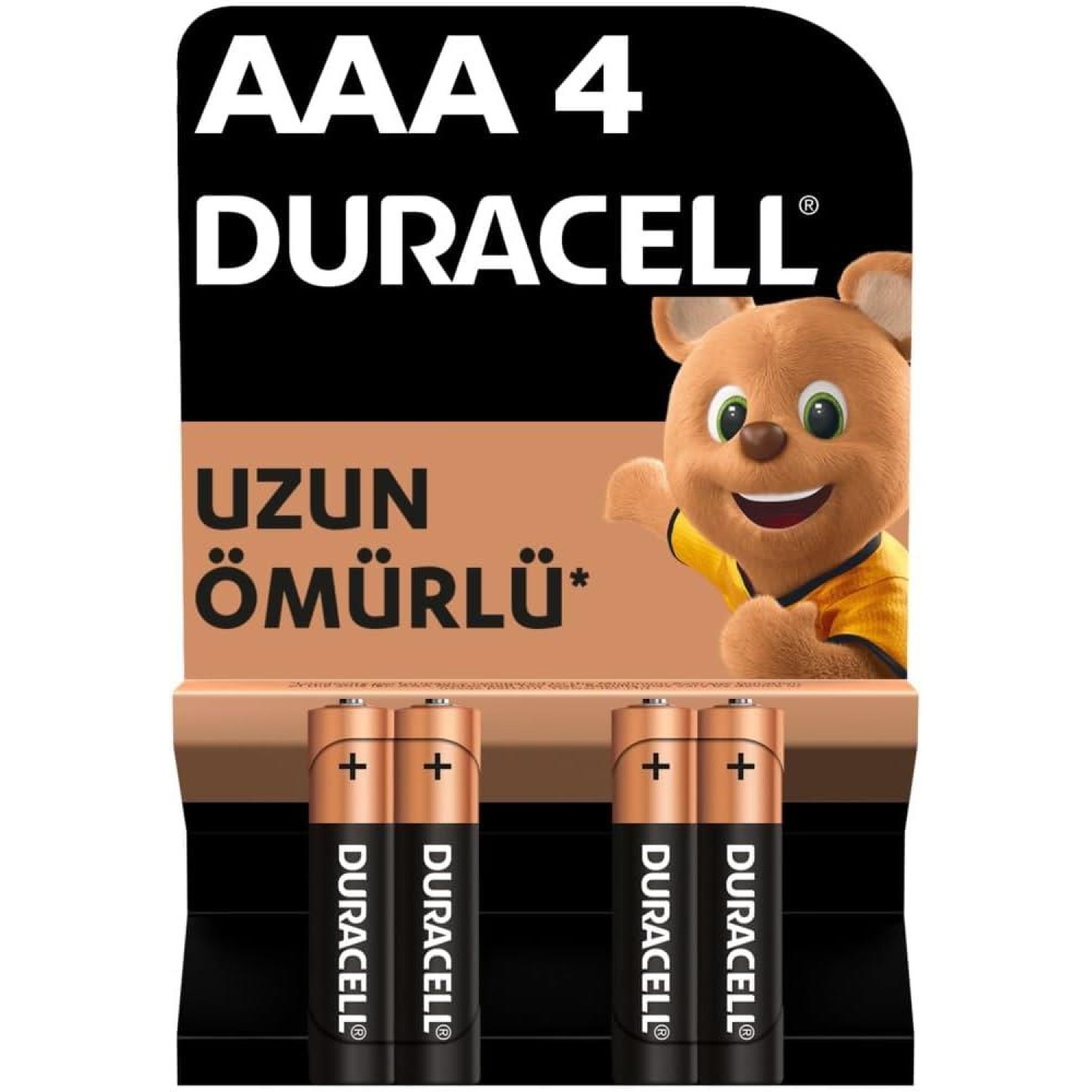 Duracell AAA 1,5V Alkaline Pil (İnce Kalem Pil - Kumanda Pili) - 4 Adet