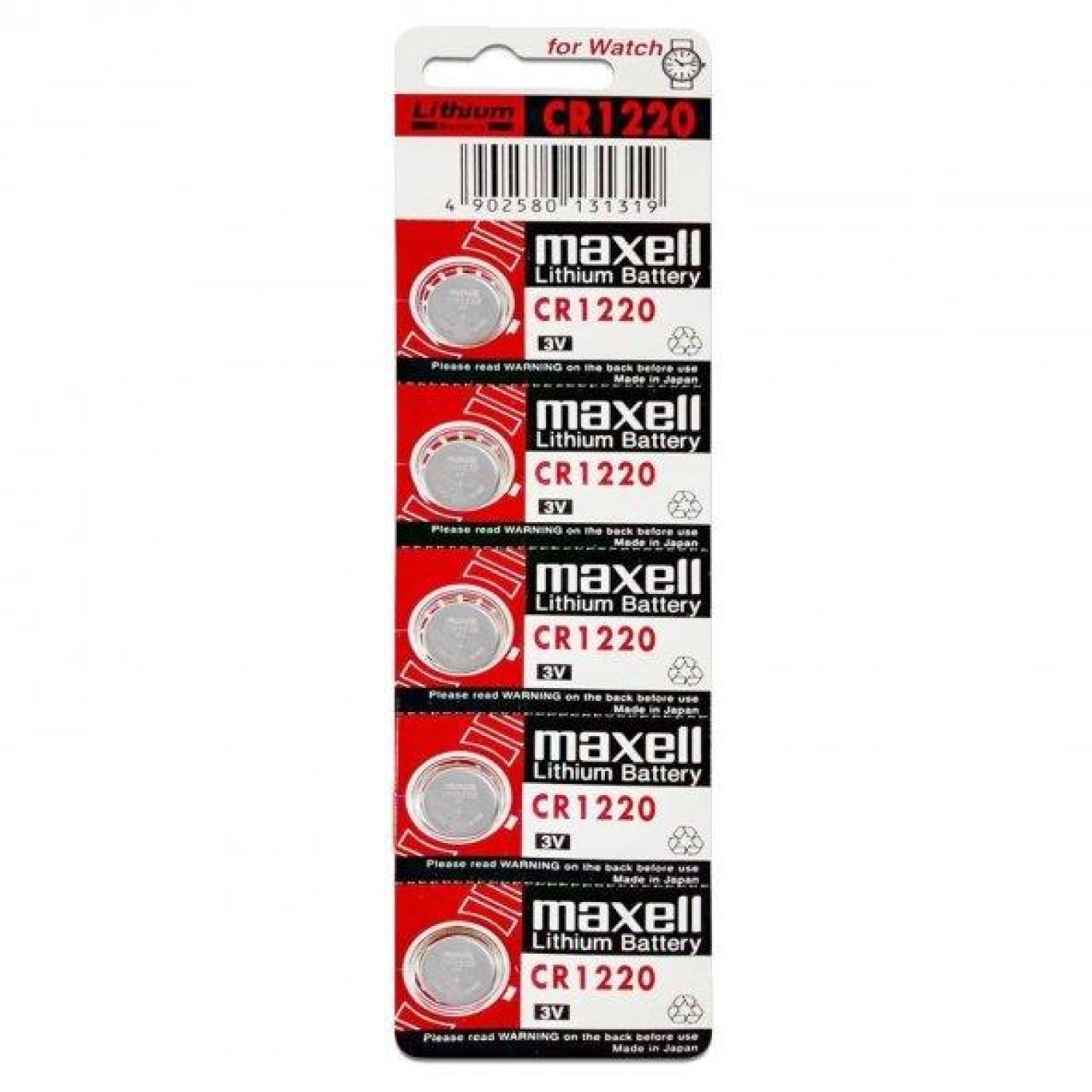 Maxell CR1220 3V Lityum Düğme Pil - 5'li