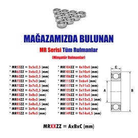 MR105ZZ Minyatür Rulman (5x10x4mm) 3D Yazıcı, Hobi vs. 10 Adet