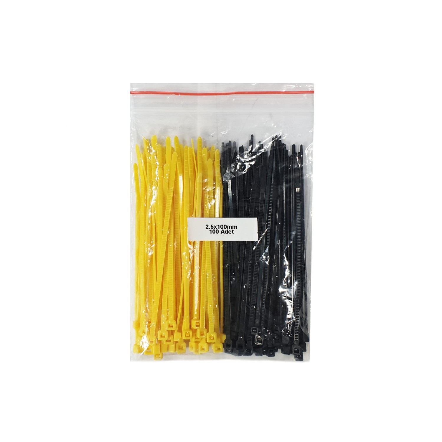 Plastik Kablo Bağı -Sarı+Siyah-2,5mmx100mm-Cırt Kelepçe(100 Adet)