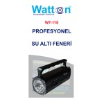 Watton WT 118 Profesyonel Su Altı El Feneri (Şarjlı)