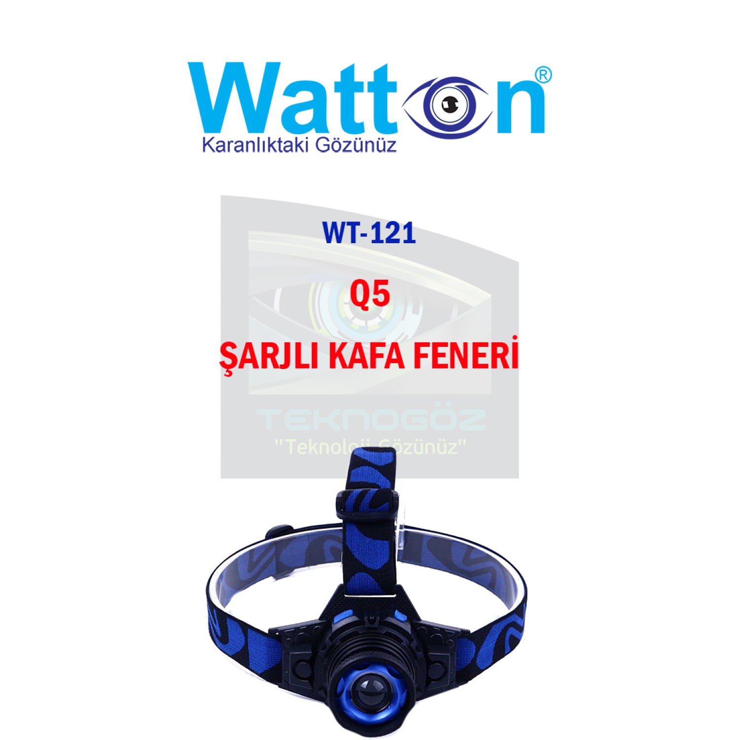 Watton Wt-121 - Q5 Şarjlı Kafa Feneri