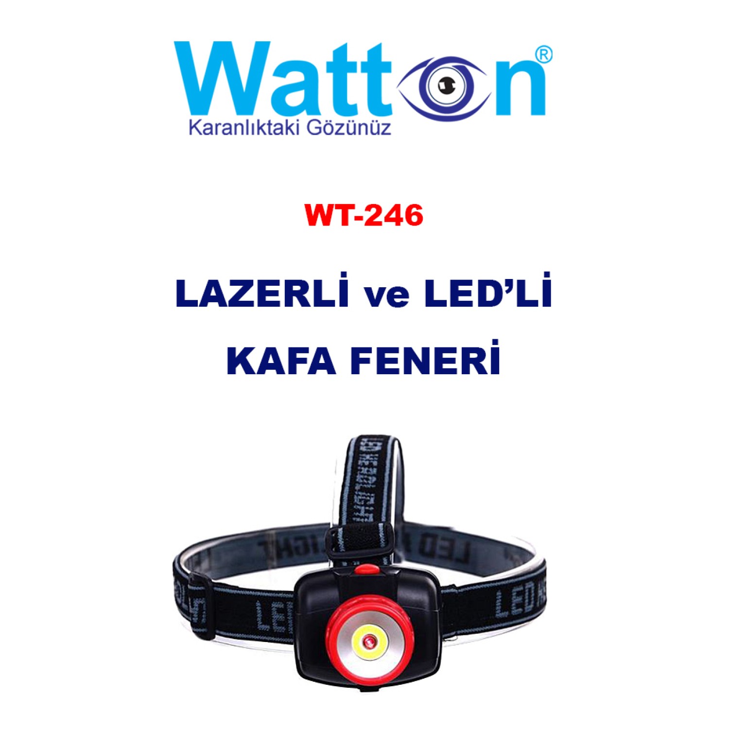 Watton WT-246 Lazerli Ledli Kafa Lambası