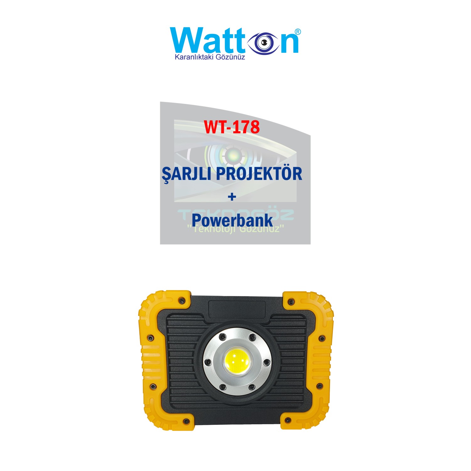 Watton Wt-330 750 Lümen Şarjlı Powerbanklı Çok Amaçlı Projektör